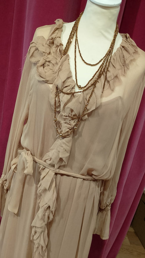 Abito georgette  con rouches Le Streghe -50%