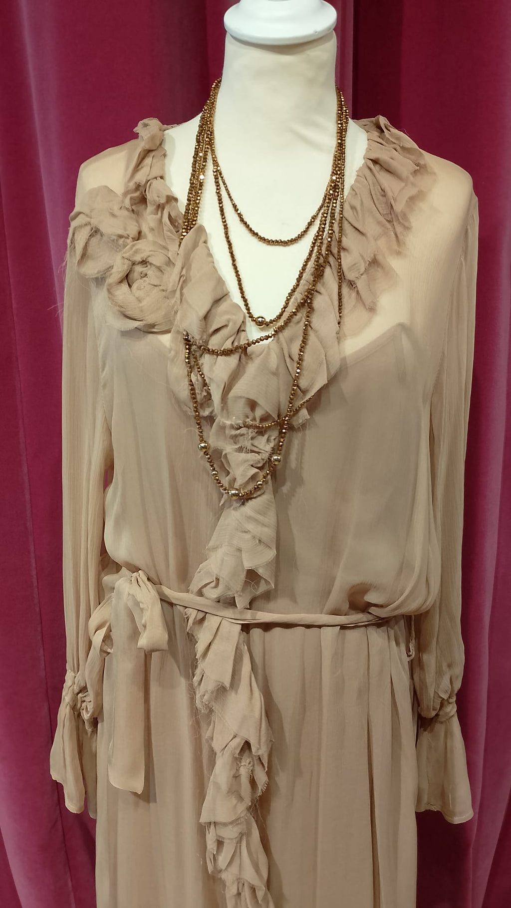 Abito georgette  con rouches Le Streghe -50%