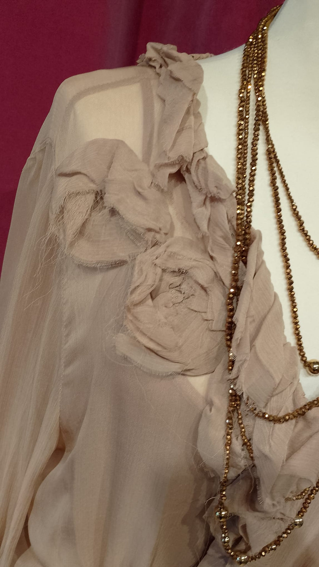 Abito georgette  con rouches Le Streghe -50%