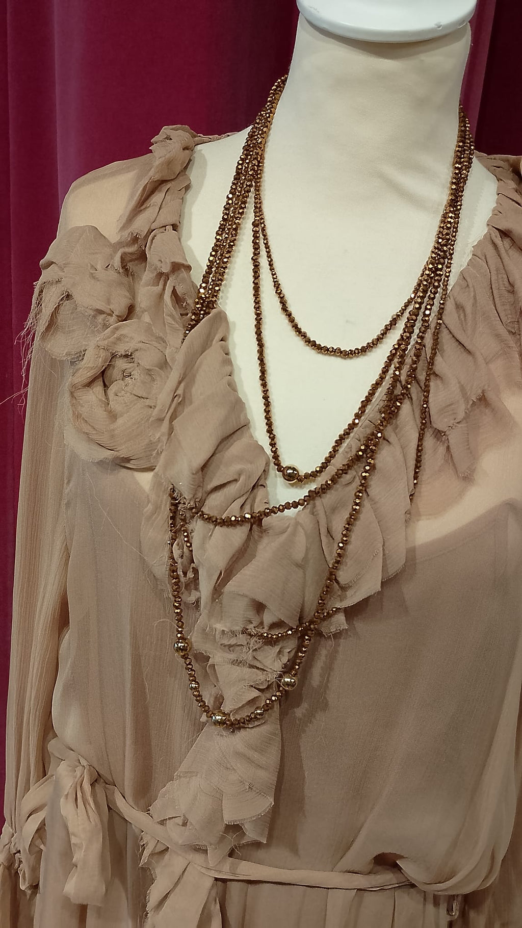 Abito georgette  con rouches Le Streghe -50%