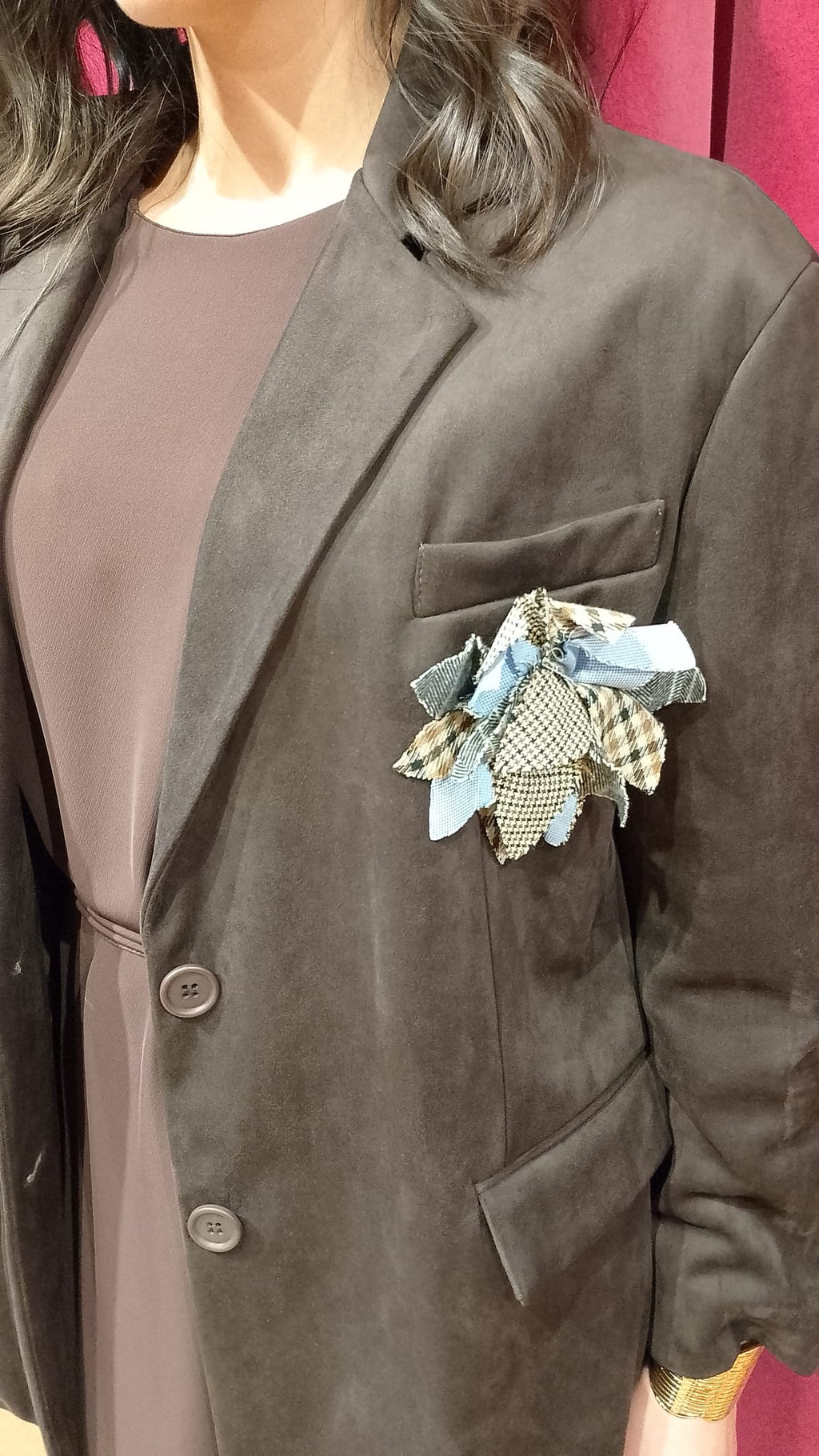 Giacca velluto  OVERSIZE spilla -50%