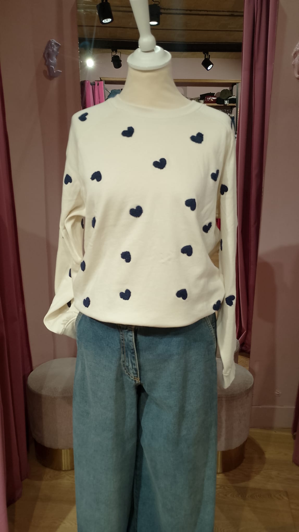 Felpa cuori blu -50%