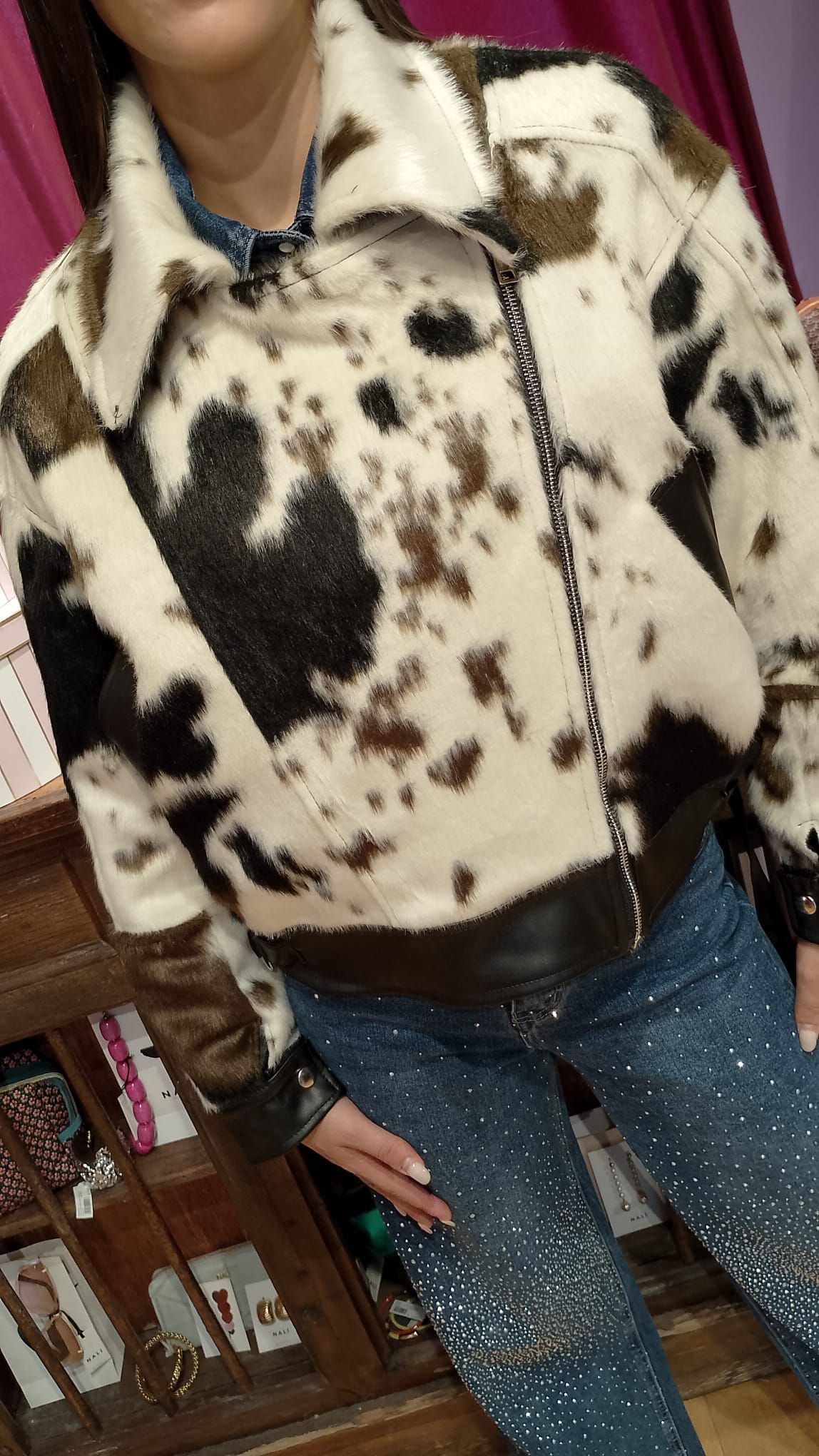 Chiodo pelliccia rasato mucca -50%