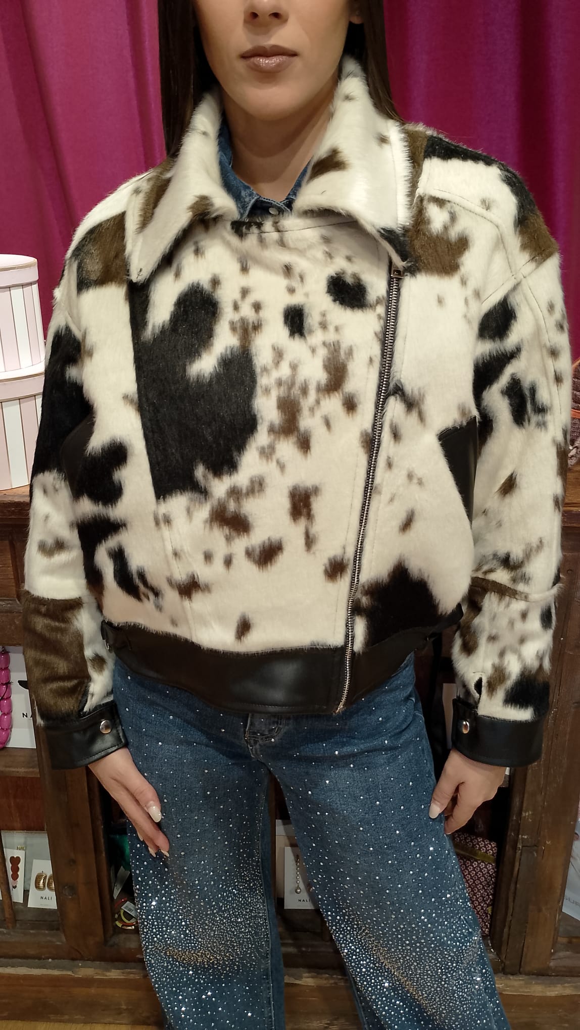 Chiodo pelliccia rasato mucca -50%