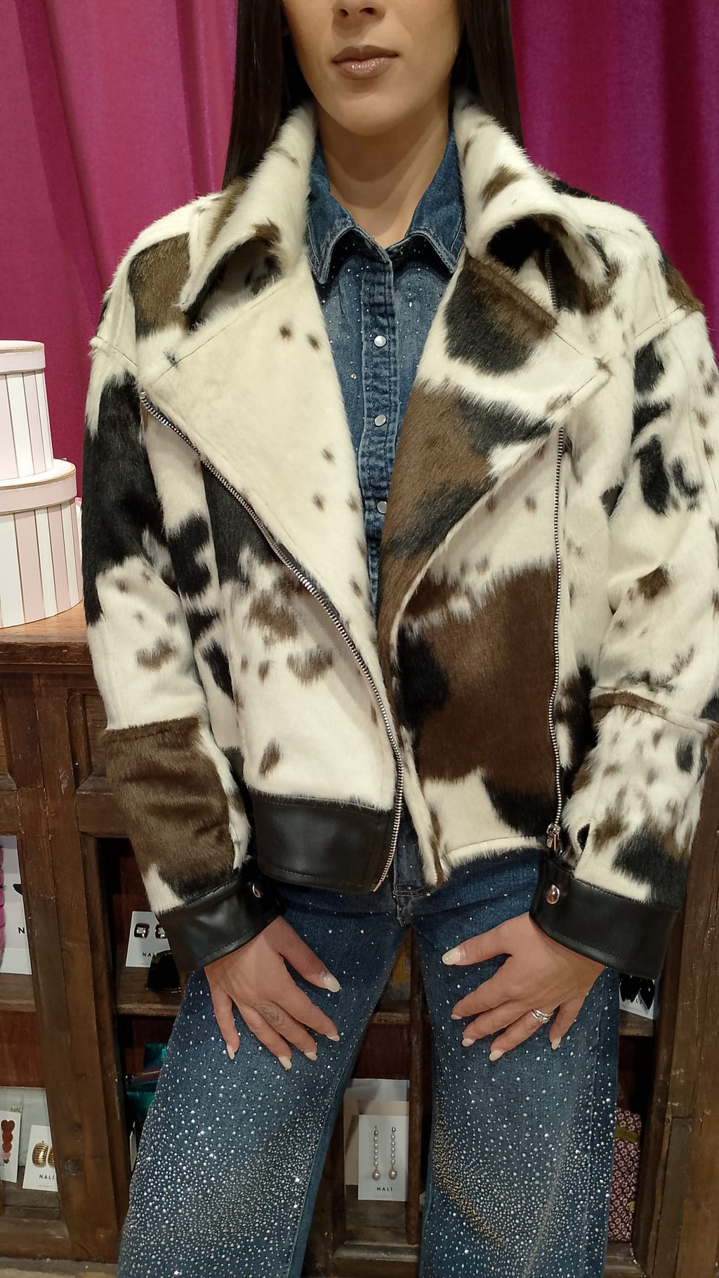 Chiodo pelliccia rasato mucca -50%