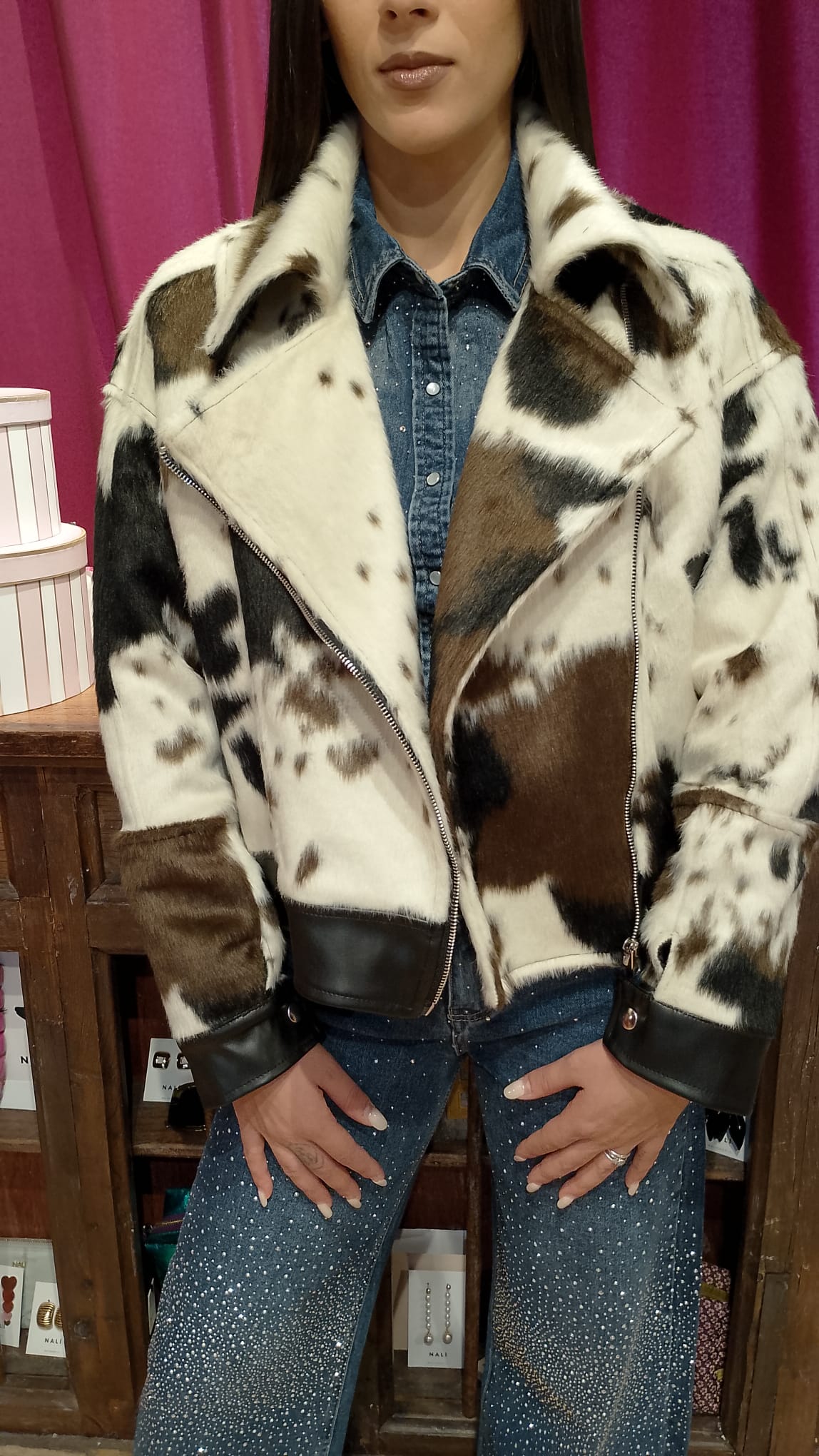 Chiodo pelliccia rasato mucca -50%