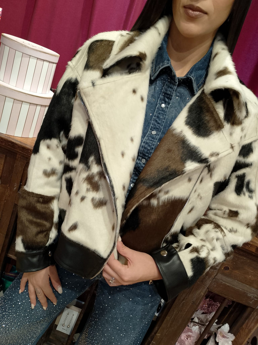 Chiodo pelliccia rasato mucca -50%