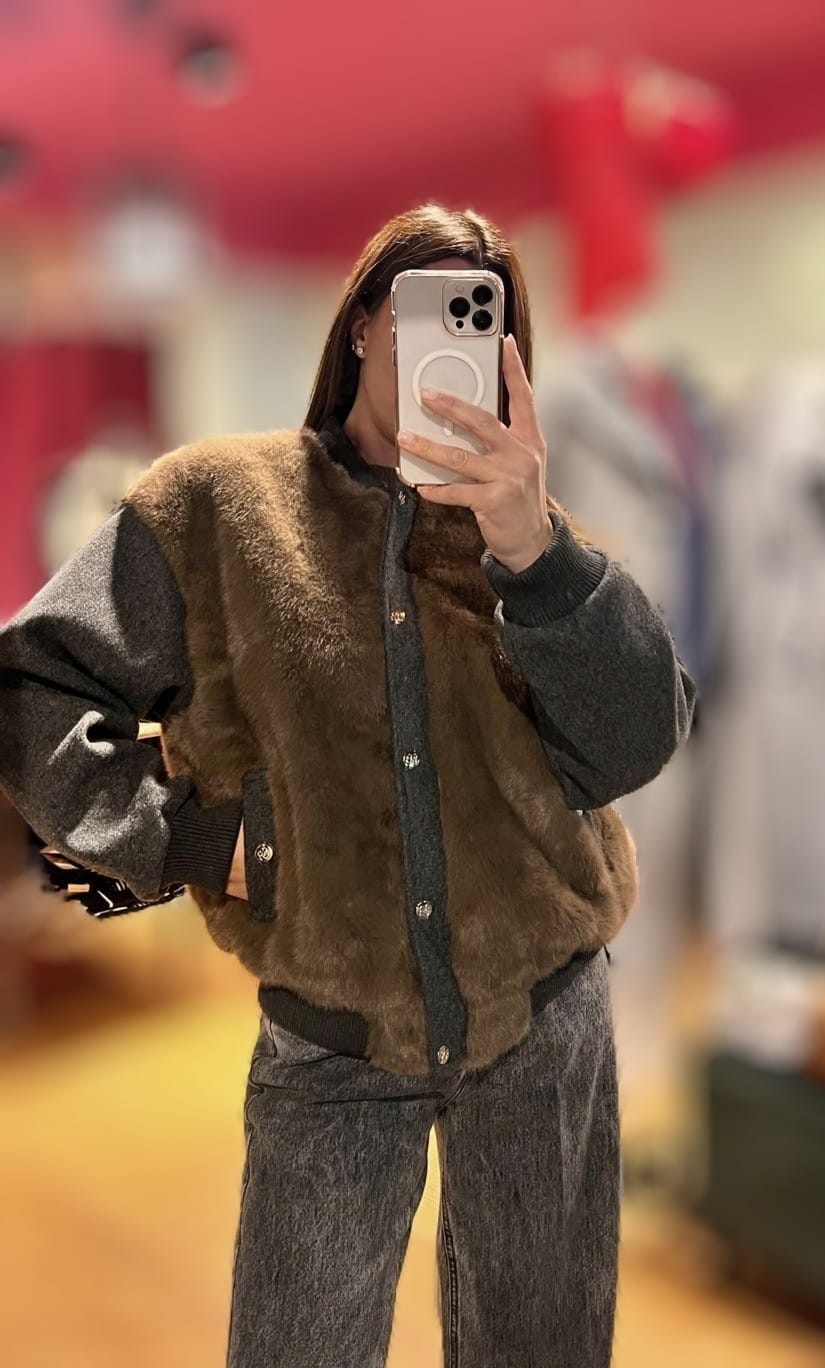 Giubbino zip ecopelliccia Souvenir -50%