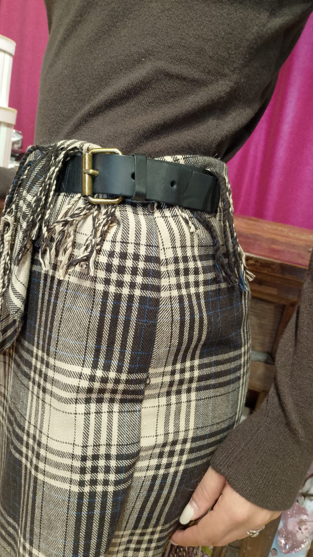 Mini a quadri frange Souvenir -50%