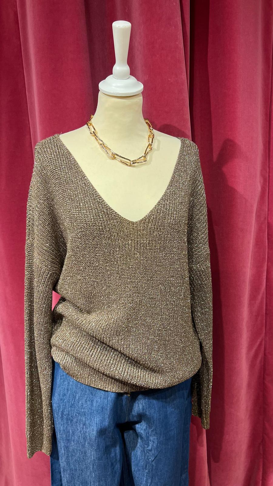 Maglia lurex scollo V Souvenir