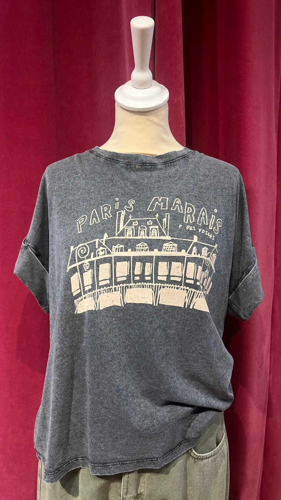 T shirt PARIS grigio Kikisix