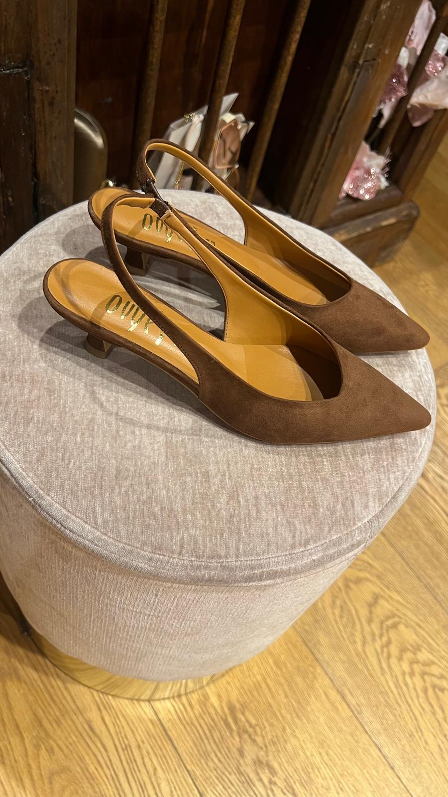 Slingback camoscio marrone Ovyè