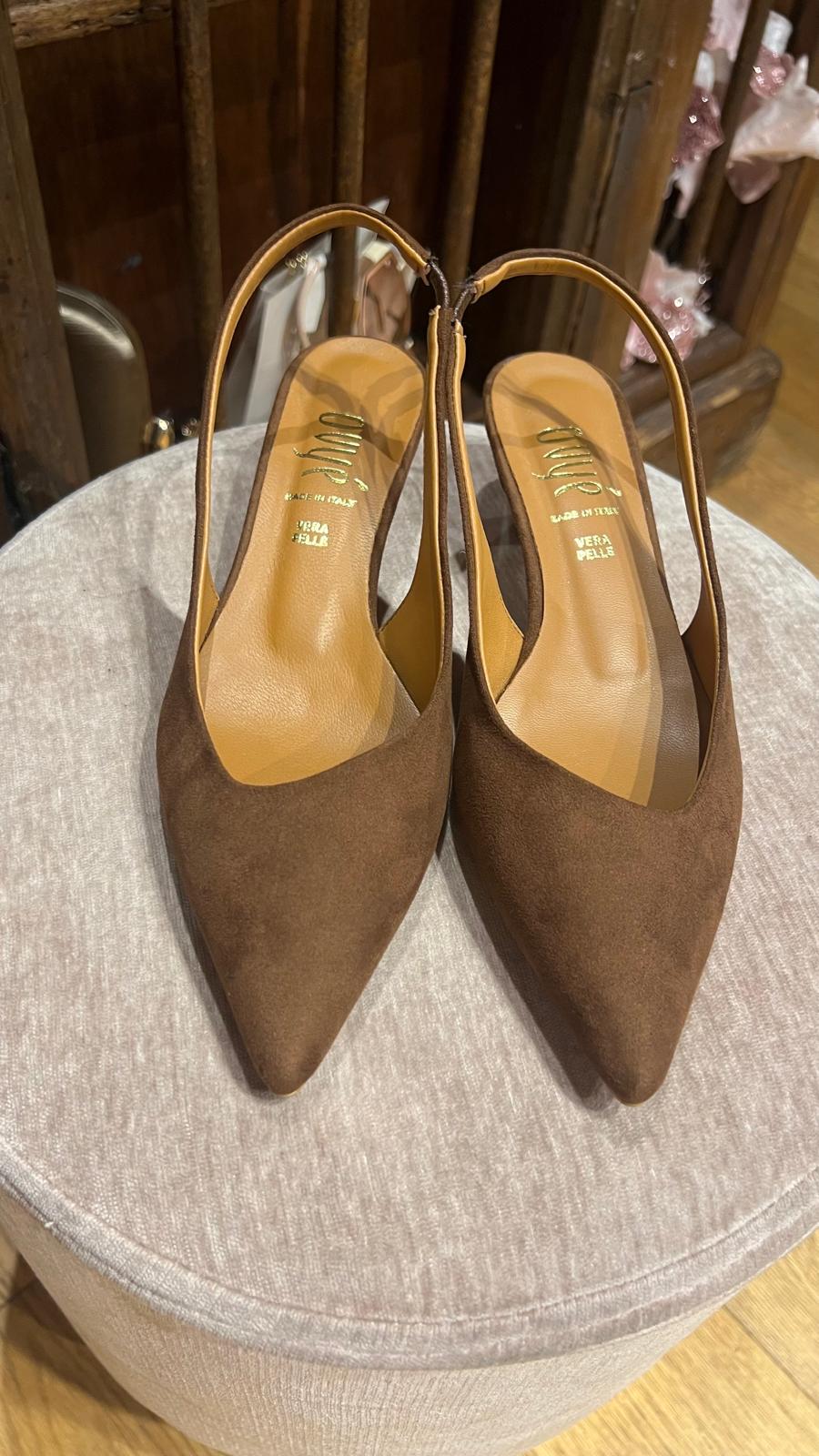 Slingback camoscio marrone Ovyè