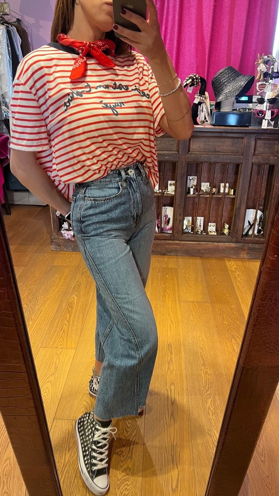 Jeans balloon sfrangiato Ichi