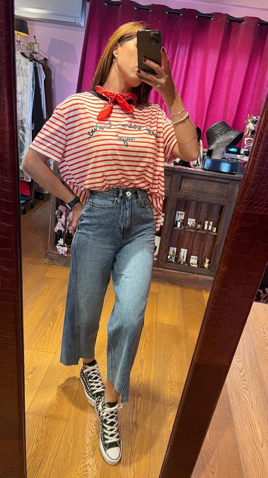 Jeans balloon sfrangiato Ichi