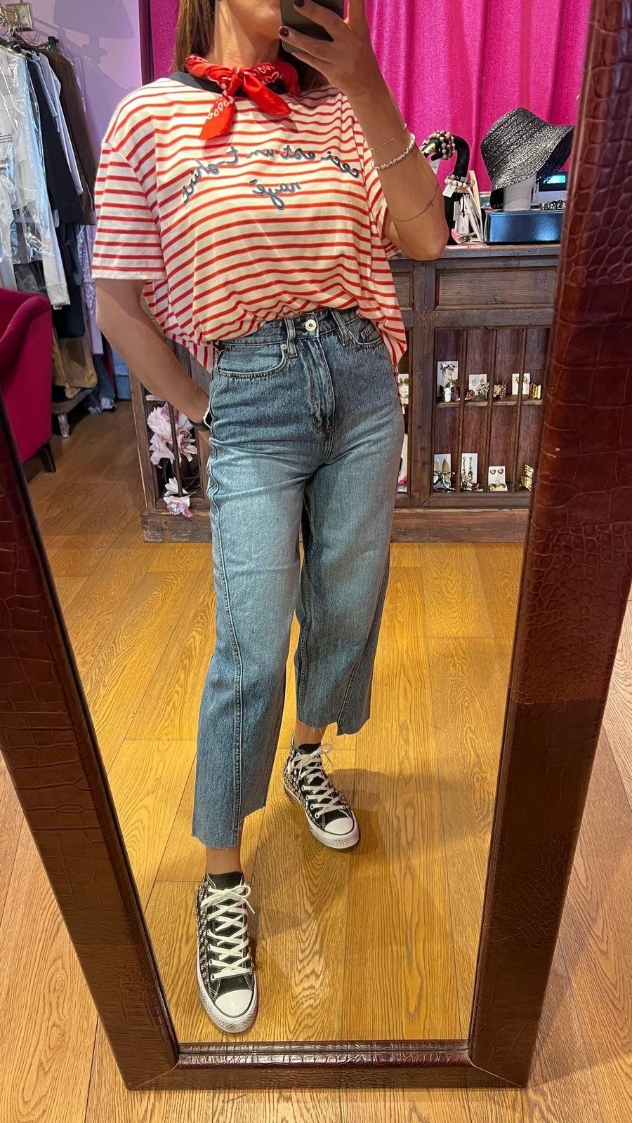 Jeans balloon sfrangiato Ichi