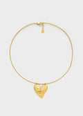 Collana pendente cuore big lavorato oro