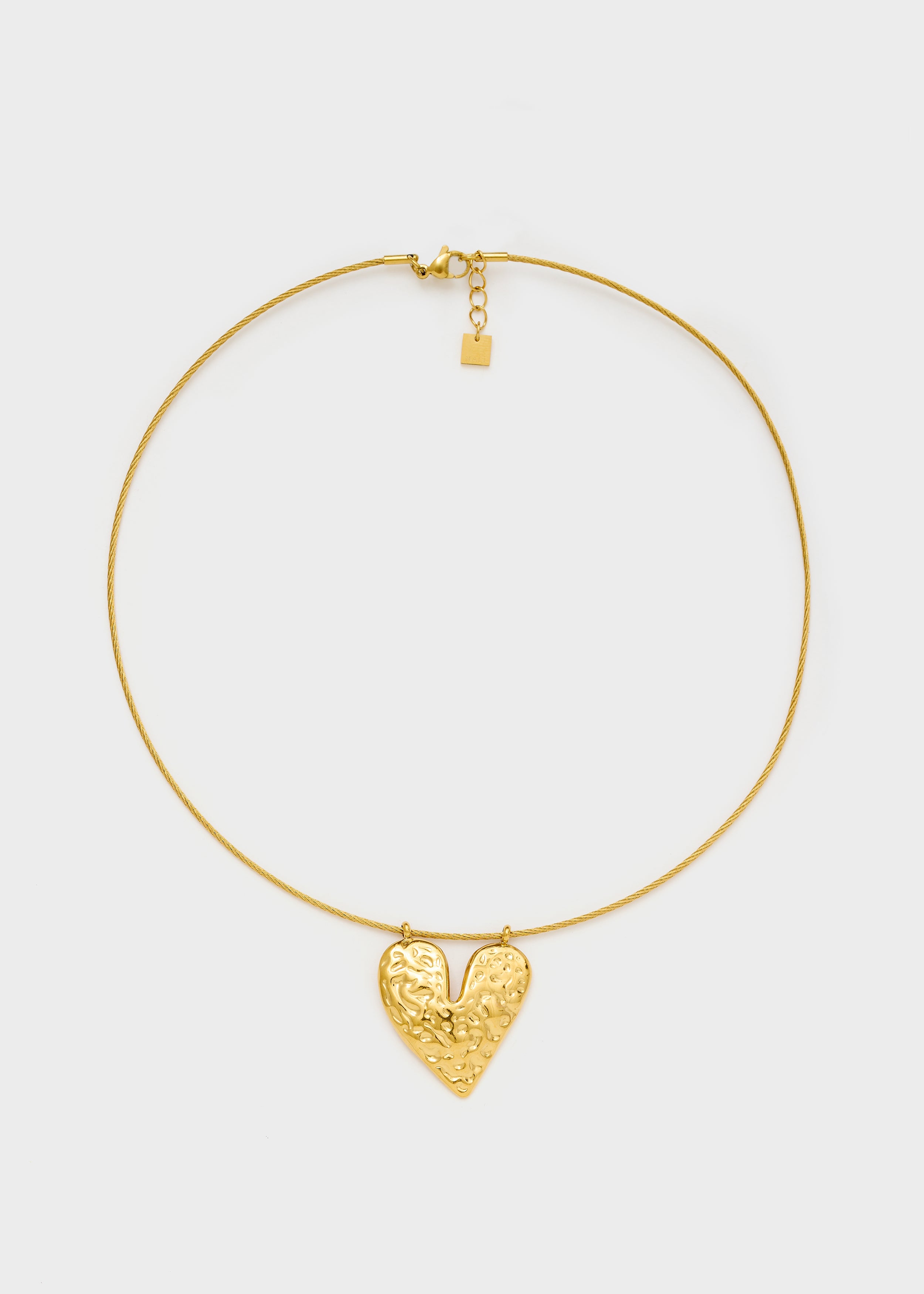 Collana pendente cuore big lavorato oro