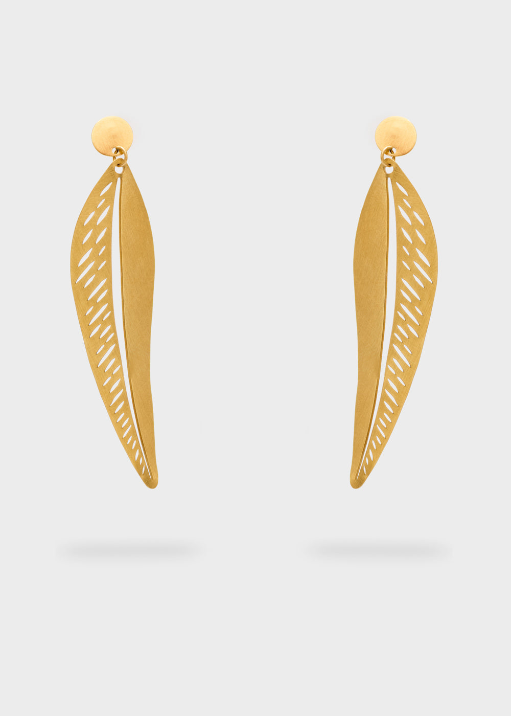 Orecchini pendenti foglia oro