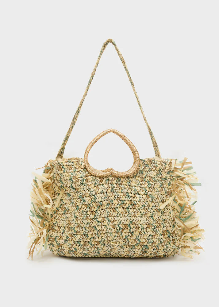 Borsa MILOS manico cuore + frange oro